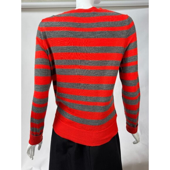 Ann Taylor Loft Womens Red & Gray Striped Button-Up Cardigan Sweater Size S - Picture 15 of 15